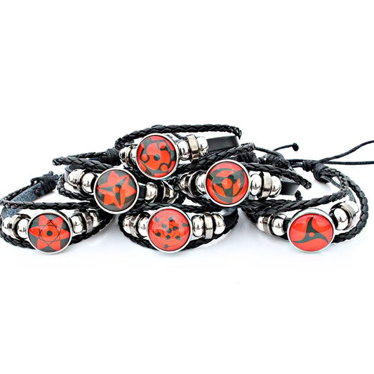 Naruto Uchiha Clan Sharingan Eyes  Braided Leather Bracelet