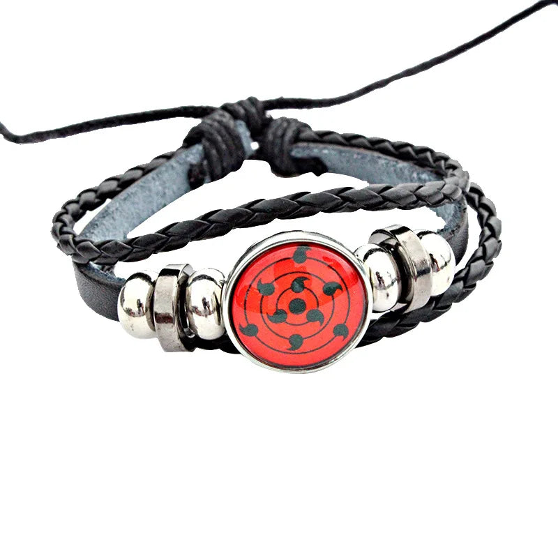Naruto Uchiha Clan Sharingan Eyes  Braided Leather Bracelet