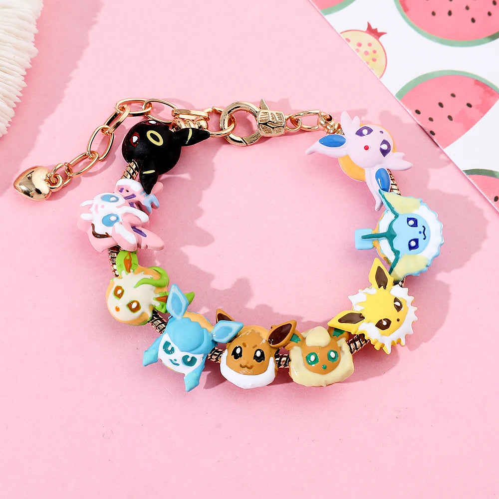 Pokémon Eeveelutions Adjustable Charm Bracelet (Gold-Tone Alloy)