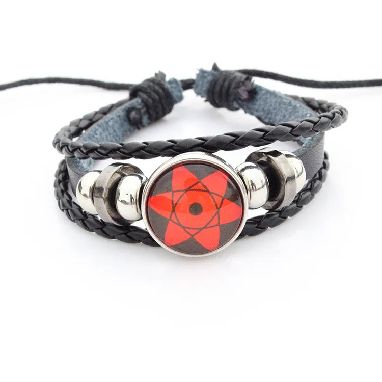 Naruto Uchiha Clan Sharingan Eyes  Braided Leather Bracelet