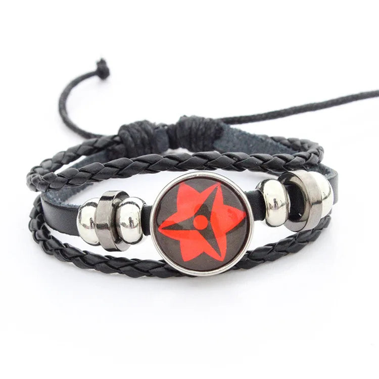 Naruto Uchiha Clan Sharingan Eyes  Braided Leather Bracelet