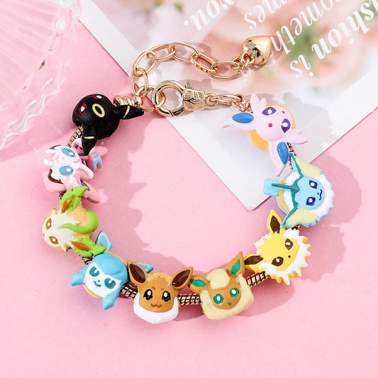 Pokémon Eeveelutions Adjustable Charm Bracelet (Gold-Tone Alloy)