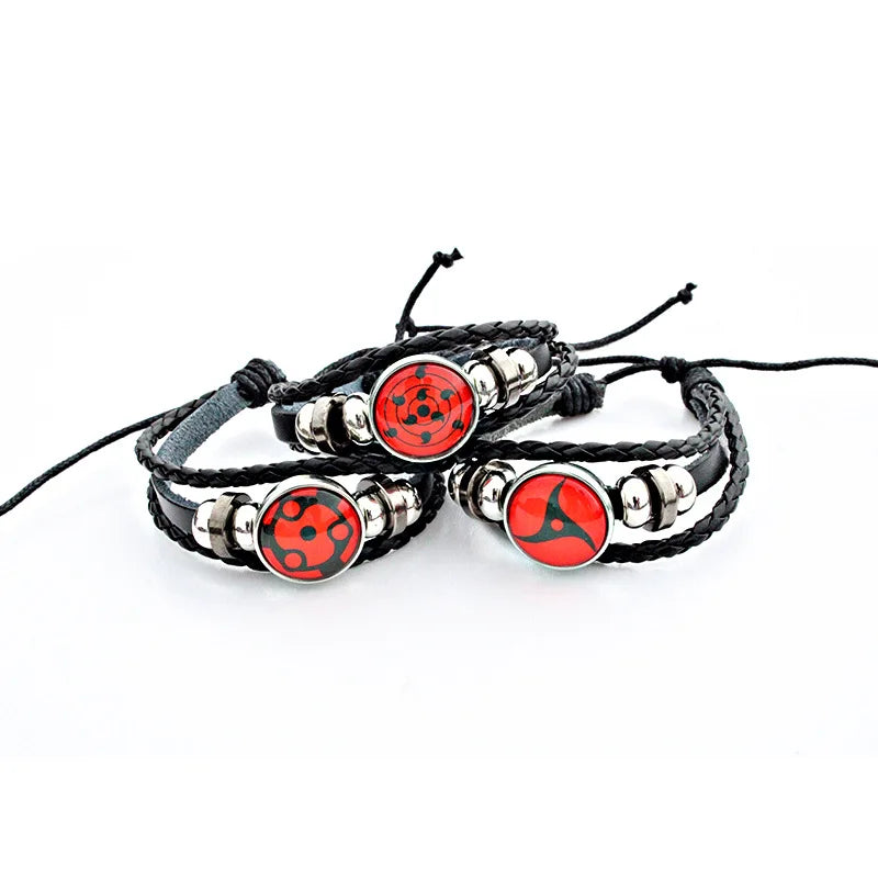 Naruto Uchiha Clan Sharingan Eyes  Braided Leather Bracelet