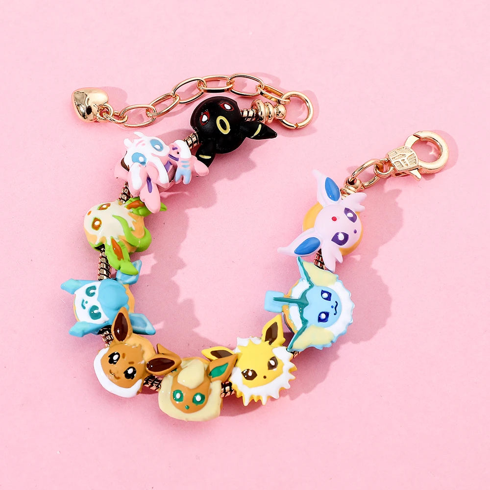 Pokémon Eeveelutions Adjustable Charm Bracelet (Gold-Tone Alloy)