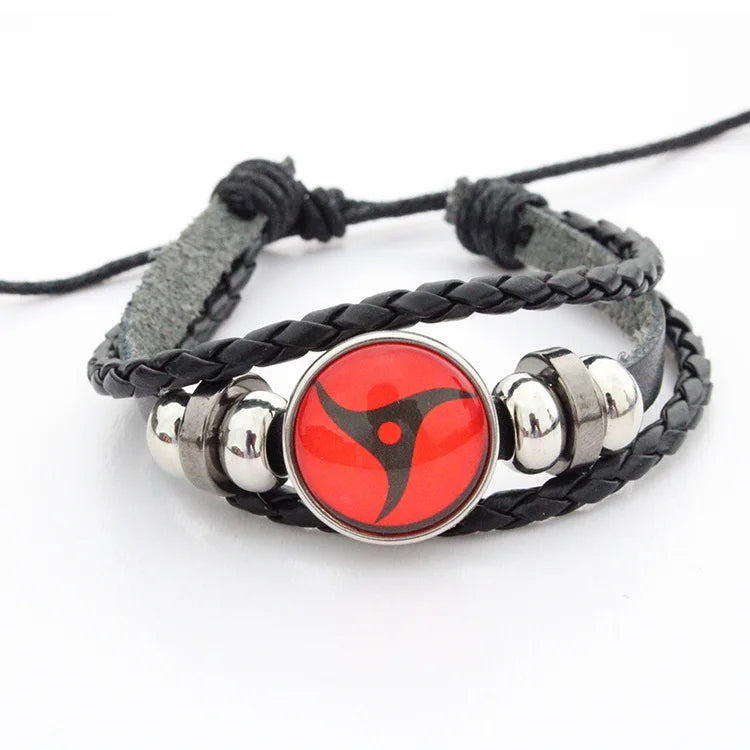 Naruto Uchiha Clan Sharingan Eyes  Braided Leather Bracelet