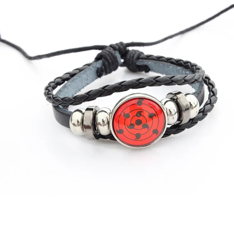 Naruto Uchiha Clan Sharingan Eyes  Braided Leather Bracelet