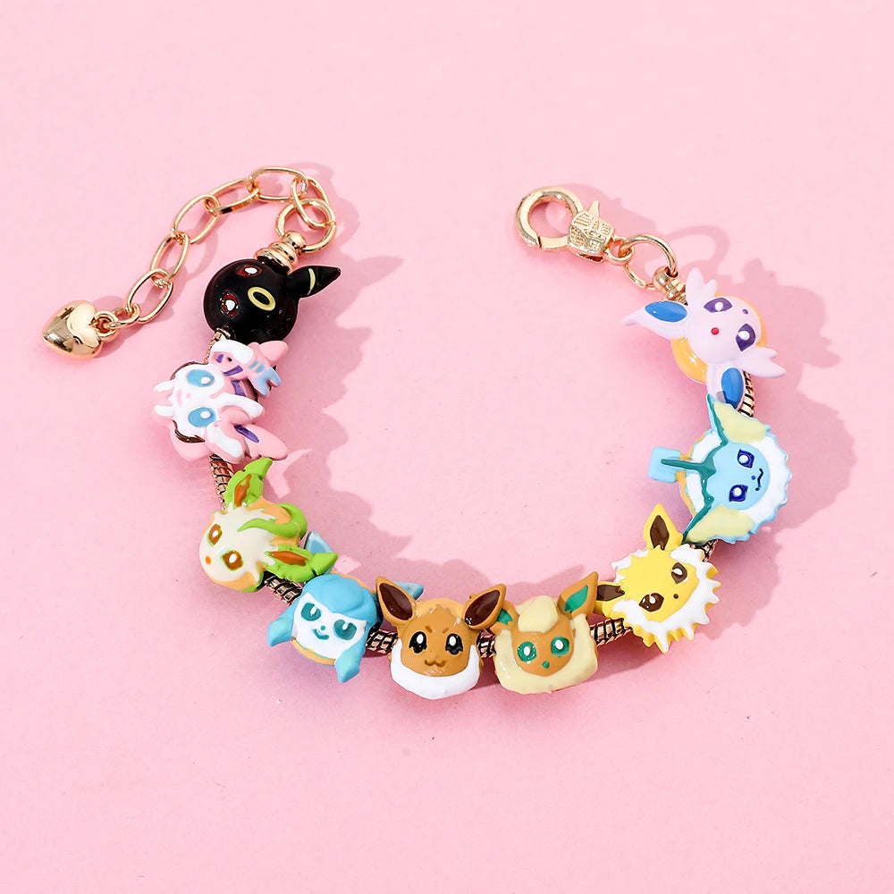 Pokémon Eeveelutions Adjustable Charm Bracelet (Gold-Tone Alloy)