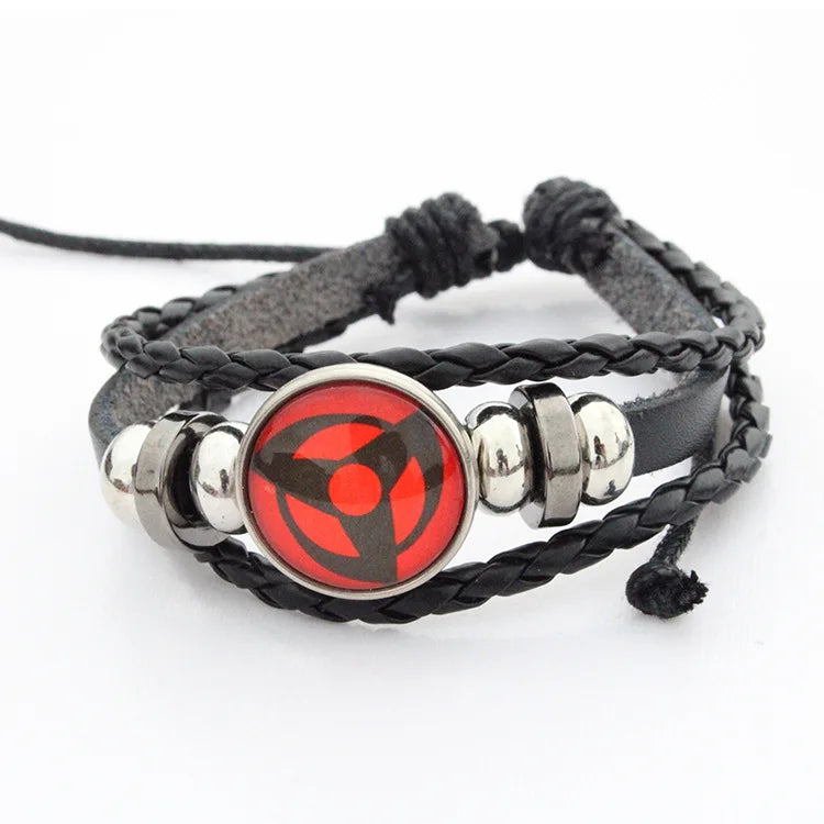 Naruto Uchiha Clan Sharingan Eyes  Braided Leather Bracelet