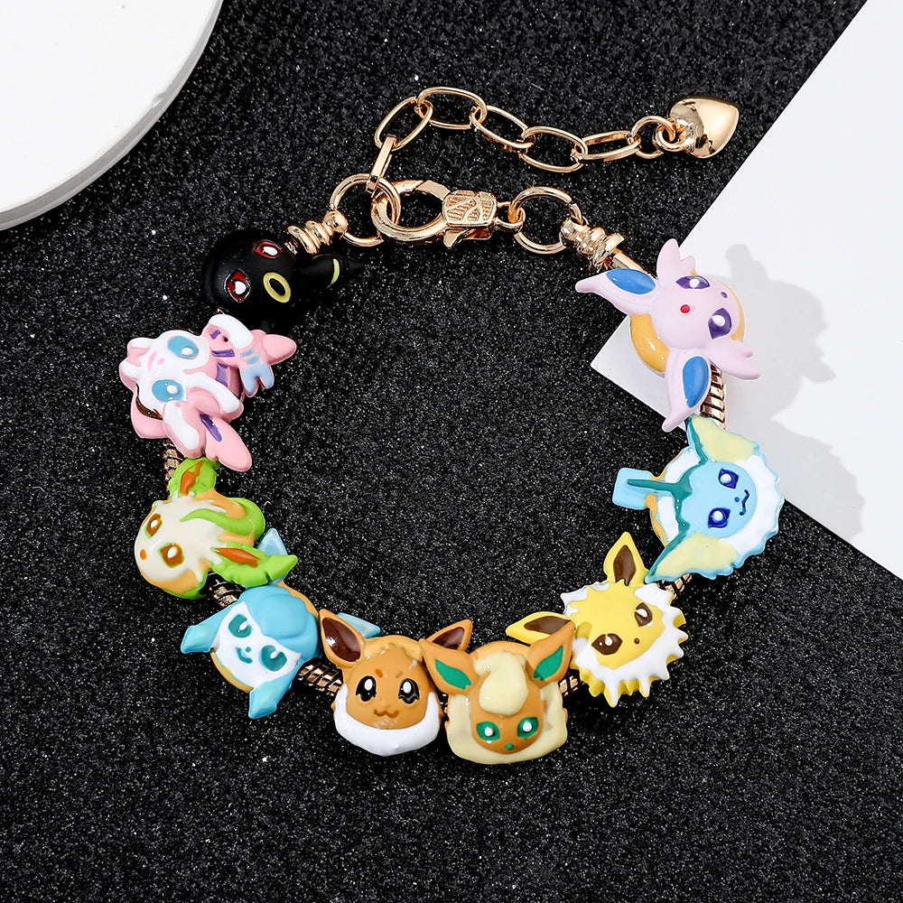 Pokémon Eeveelutions Adjustable Charm Bracelet (Gold-Tone Alloy)