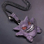 Gengar Iced Out Pendant With 18 Inch Gold Rope Chain - Yang Novelties Ja