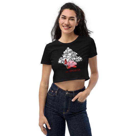 Little Monster Cute Kirby Organic Crop Top