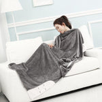 Wearable Hooded Anime Coral Velvet Blankets: Totoro Pikachu etc. - Yang Novelties Ja