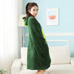 Wearable Hooded Anime Coral Velvet Blankets: Totoro Pikachu etc. - Yang Novelties Ja
