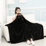 Wearable Hooded Anime Coral Velvet Blankets: Totoro Pikachu etc. - Yang Novelties Ja