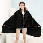 Wearable Hooded Anime Coral Velvet Blankets: Totoro Pikachu etc. - Yang Novelties Ja