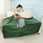 Wearable Hooded Anime Coral Velvet Blankets: Totoro Pikachu etc. - Yang Novelties Ja
