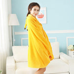 Wearable Hooded Anime Coral Velvet Blankets: Totoro Pikachu etc. - Yang Novelties Ja