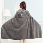 Wearable Hooded Anime Coral Velvet Blankets: Totoro Pikachu etc. - Yang Novelties Ja