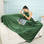 Attack on Titan Survey Corps Large Flannel Blanket Cloak With Hoodie - Yang Novelties Ja