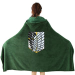 Attack on Titan Survey Corps Large Flannel Blanket Cloak With Hoodie - Yang Novelties Ja